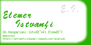 elemer istvanfi business card